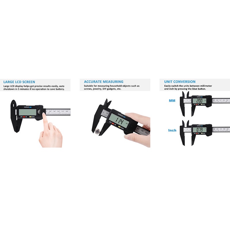 Reliable Must 150mm 0.1m Digital Vernier Calipers measure 6inch LCD Electronic Carbon Fiber Gauge height Micrometro S... - Image 5