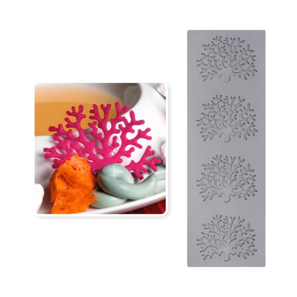 Multi Durable ESPOIR Coral Shape Silicone Mold Cake Decorating Chocolate Stencil Sea Grass Leaves Fondant Lace Premium - Image 2