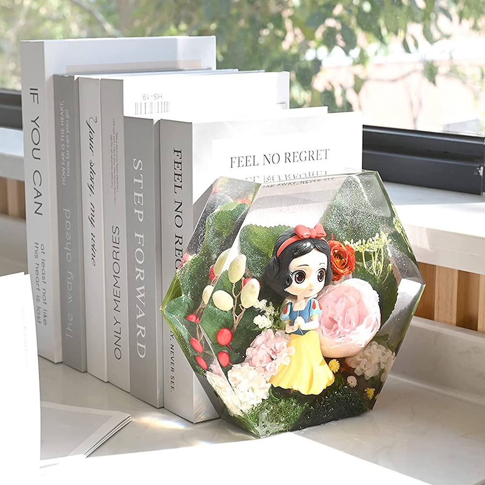 Durable Have Bookends Large Geode Book Organize Silicone Resin Mold Flowers Preservation Art R Course Tutorial Guide ... - Image 2