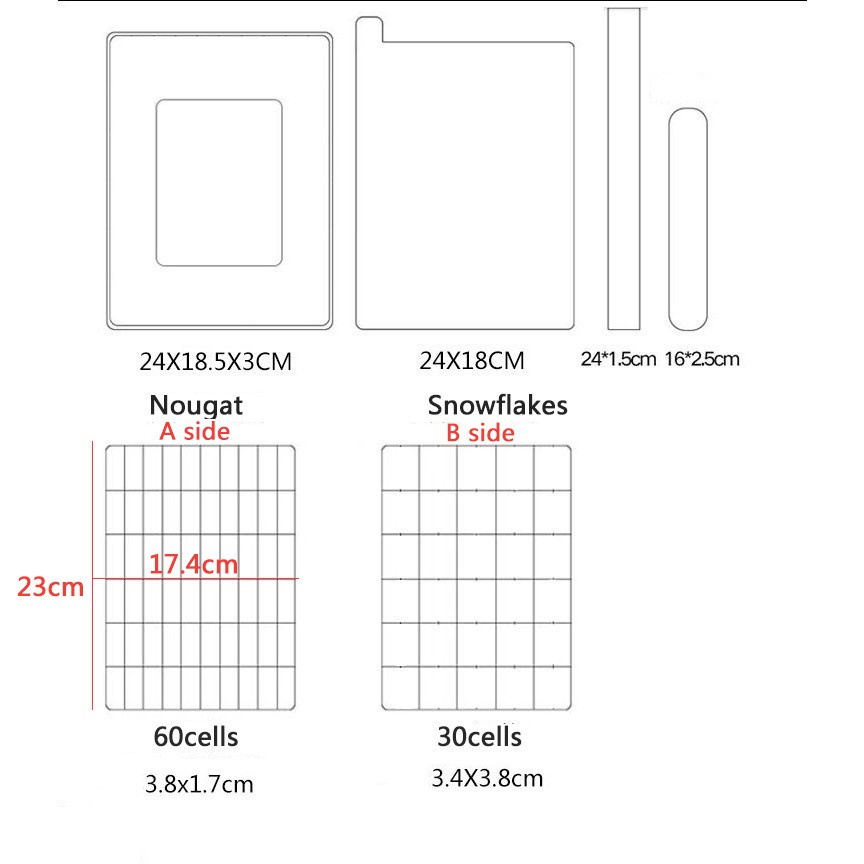 Workshop Hardware Non-stick Nougat Mould Snowflake Crispy Shaqima Manual DIY Plastic Cutting Square Plate Set Tool Ho... - Image 5