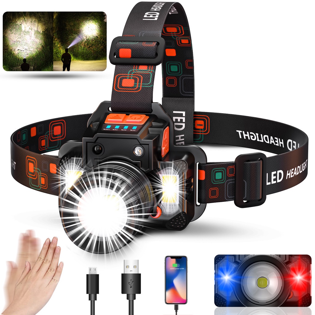 Have Premium Ultra Bright LED Headlamp Pro 10000LM USB Rechargeable Head Light Waterproof Flashlights Induction Lamp ... - Image 3