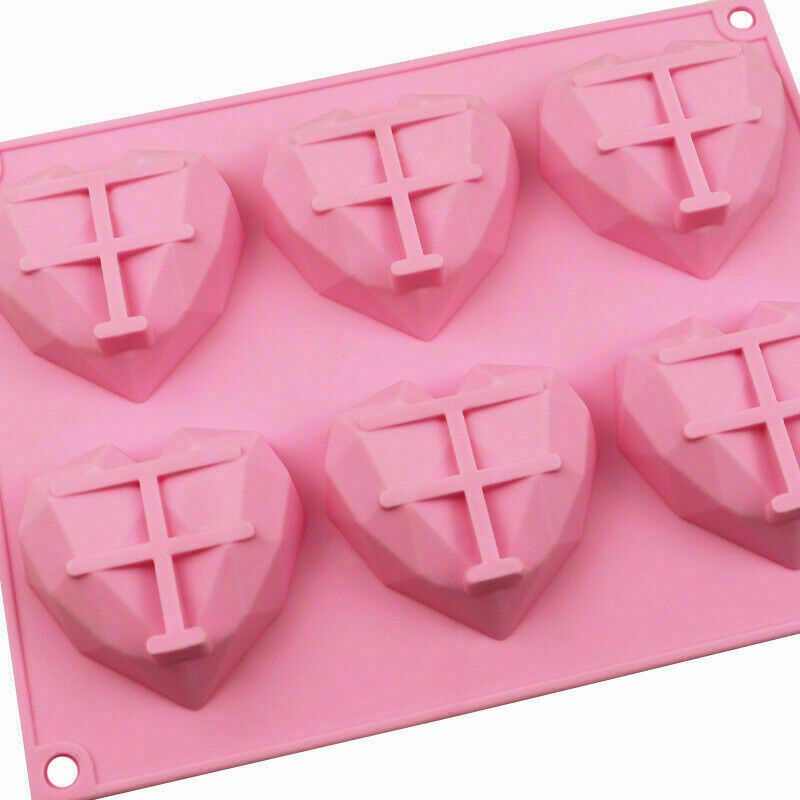 Multi Premium 3D 6-Cavity Soap Mold Silicone Craft DIY Cake Making Mould Love Heart Shaped Bakeware Chocolate Ice Jel... - Image 2