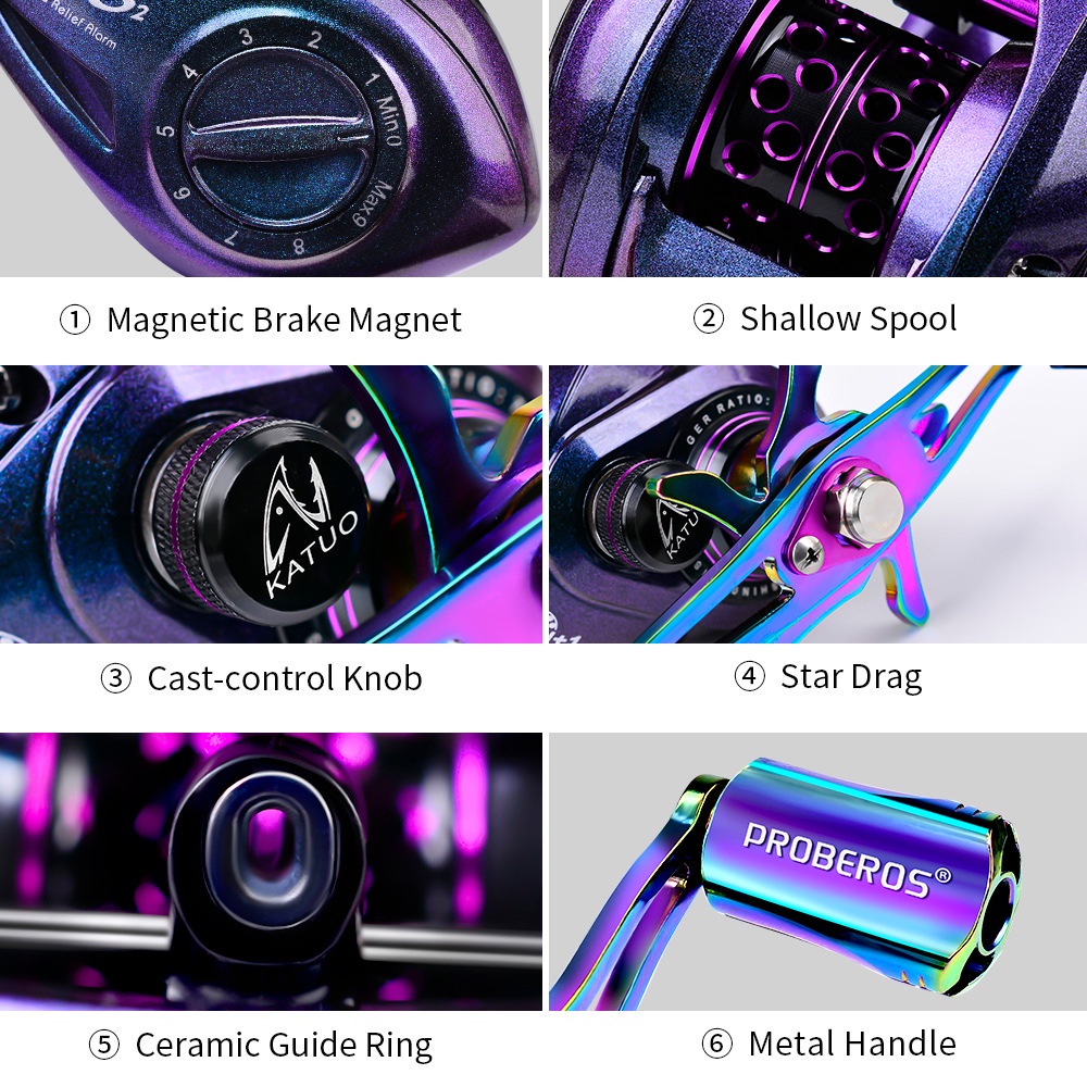 Essential Must Metal water drop wheel Micro pan use deep line cup fishing 7.2:1 dazzling sea Multi - Image 4