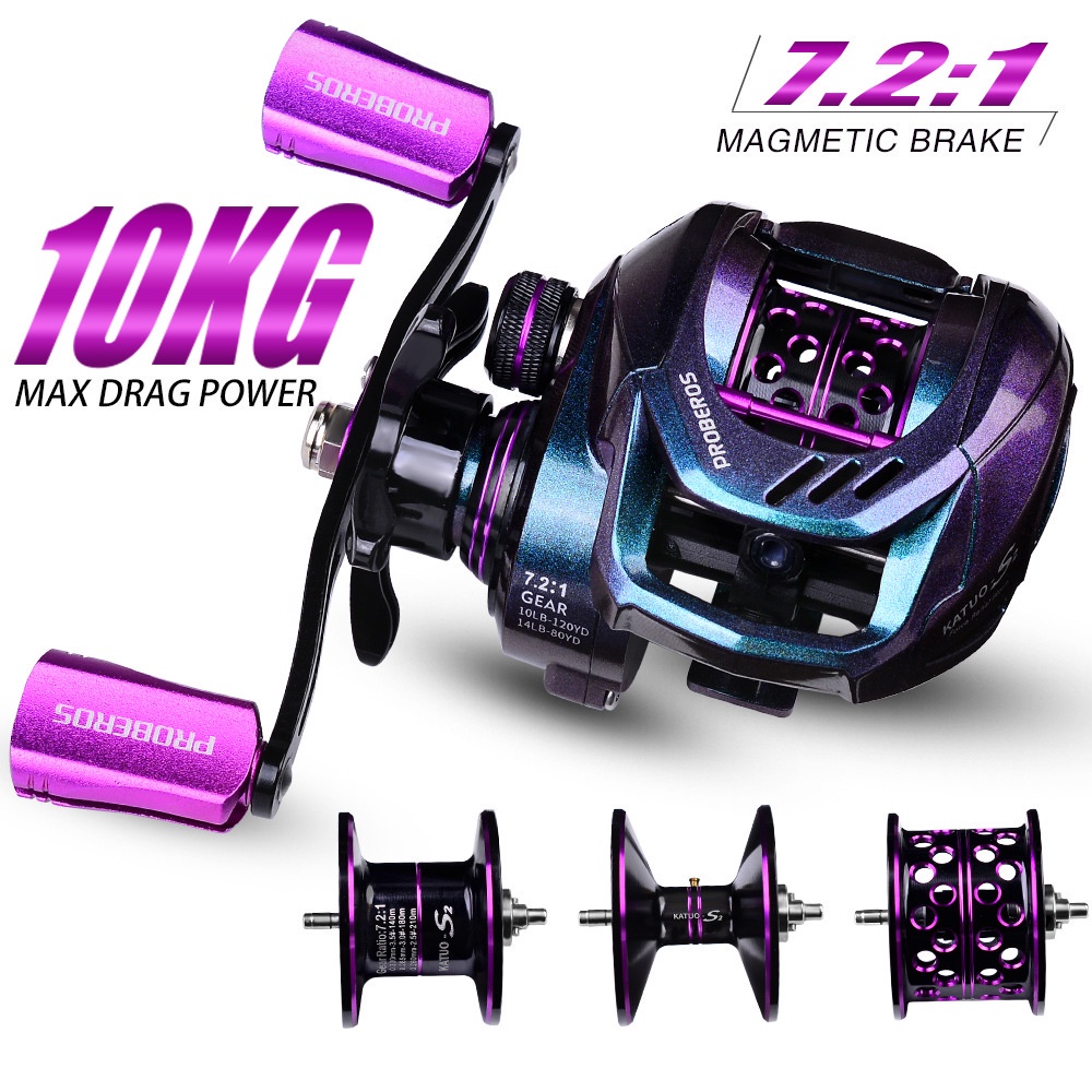 Essential Must Metal water drop wheel Micro pan use deep line cup fishing 7.2:1 dazzling sea Multi - Image 5