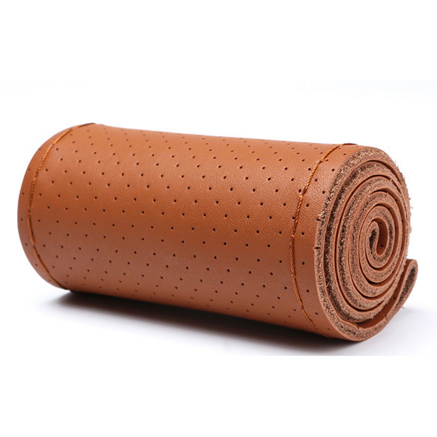 Quality Multi MURAH DIY fit 38cm Steering Wheel Car Cover Leather Cowhide Needles Durable Versatile - Image 2