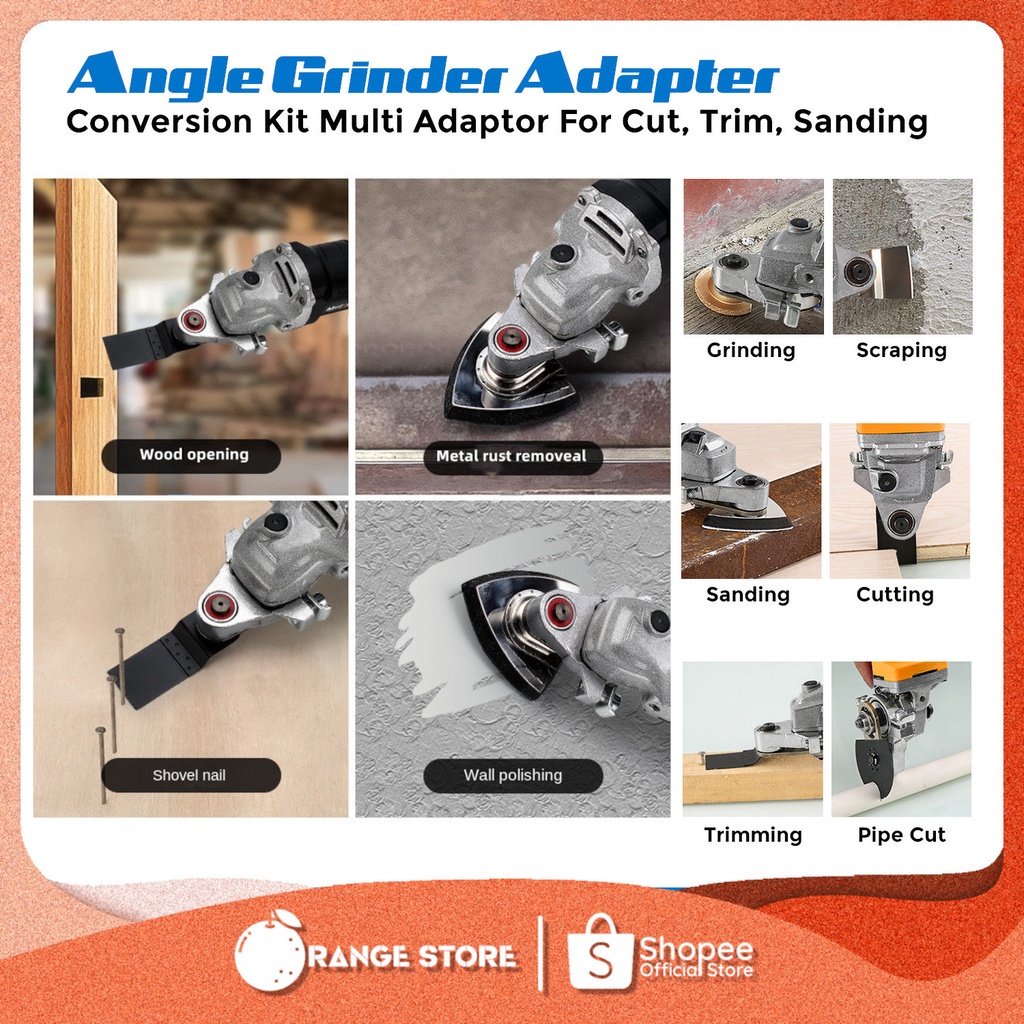 Repair DIY Angle Grinder 100mm Conversion Kit Adapter Converter Oscillating Multitool / Trimmer Wood Sanding Cutting ... - Image 5