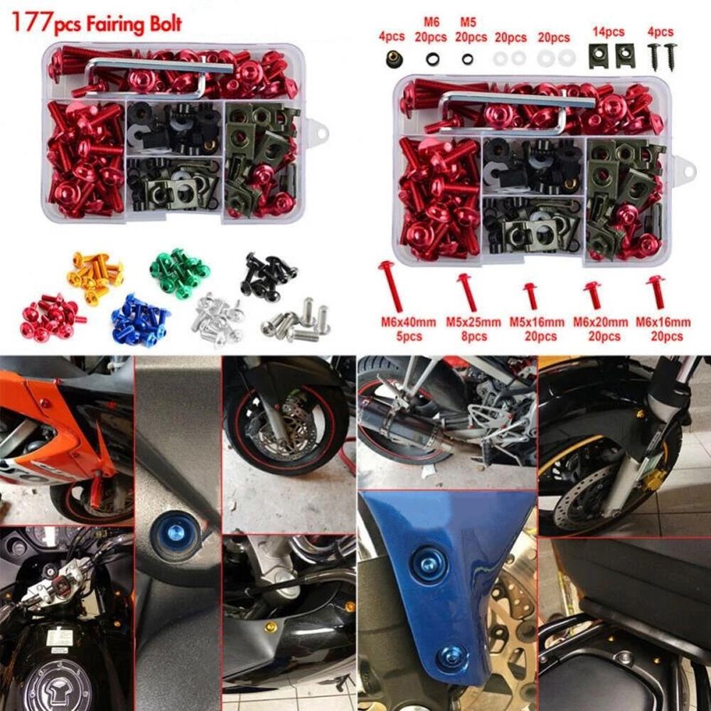 Must Premium 177PCS/Set CNC Alloy M6 M5 Fairing Bolts Kit Bodywork Screws Nut Motorcycle 6 colors Versatile Quality - Image 4