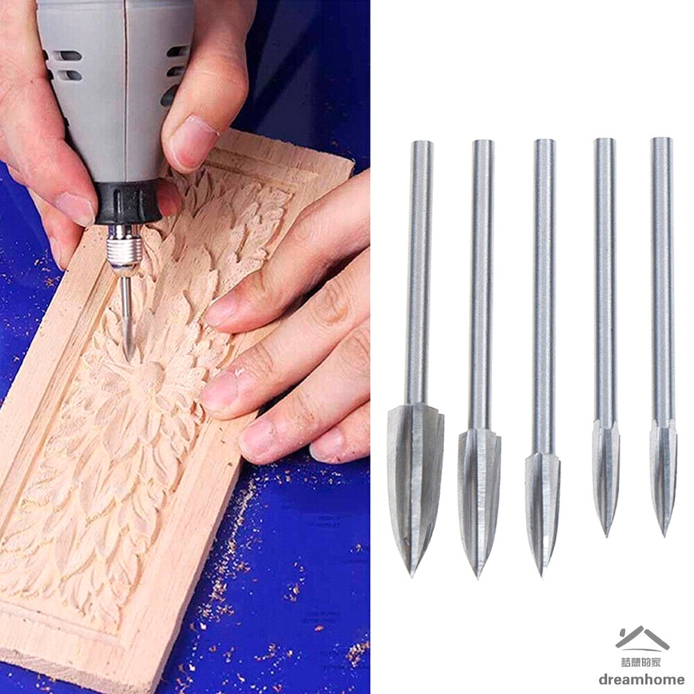 Build DIY 5 Pcs/set Wood Carving Engraving Drill Bit Milling Cutter Root Tools Woodworking - Image 4