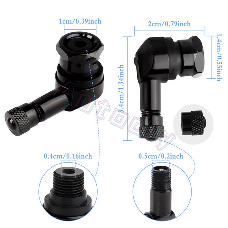 Versatile Quality 2PC 1 Pair Universal Motorcycle Aluminum Alloy Wheel Tire Valve Stem Cap Air Cover 90 Degree CNC Tu...