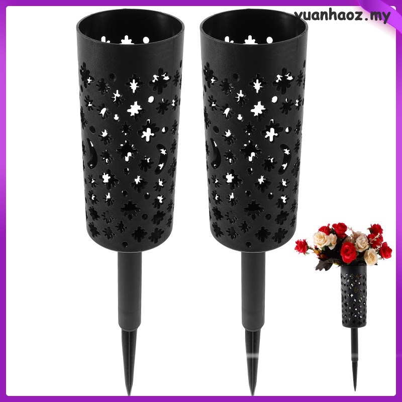 2Pcs Memorial Cemetery Grave Decorations Flower Vase Memorial Vases For Graves Cemetery Vase Cemetery Vases With Spikes Cemetery Vases For Grave for Decorate Display Cemetery yuanh