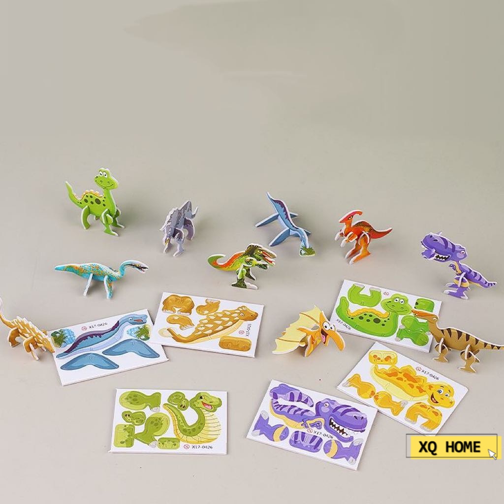 3D Mini Small DinosaurHard paper Cute Cartoon Birthday Gift Airplane Tank Vechile Shape Jigsaw Puzzle