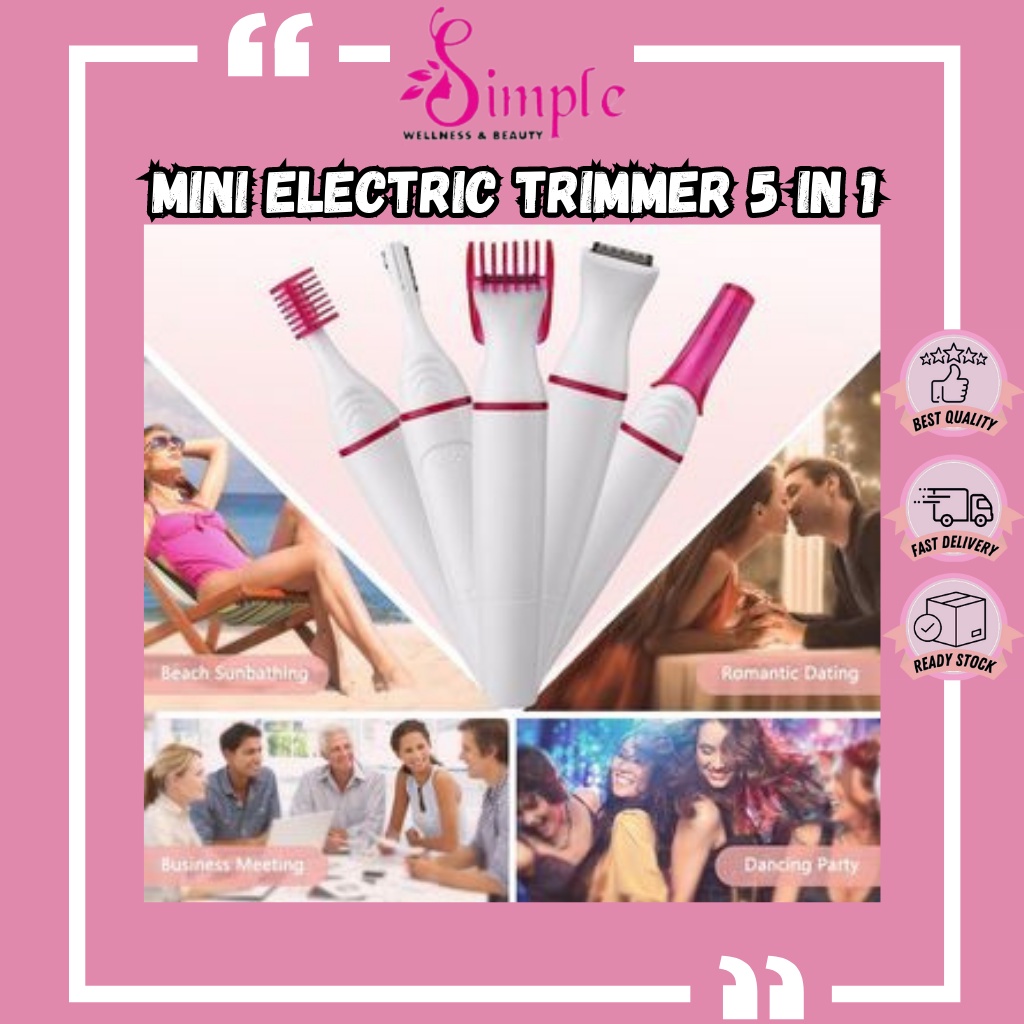 Women Mini Hair Remover Shaver Bikini Eyebrow Armpit Electric Trimmer 5 In 1 Machine Mesin Pencukur 剃毛器