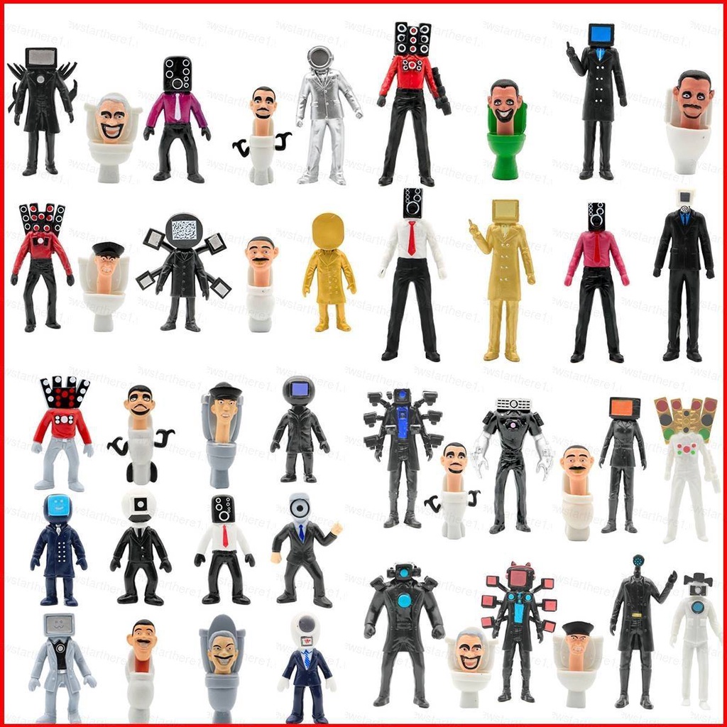 Ere1 8/10/12pcs Skibidi Toilet Action Figure Titan TV Man Titan Speaker Man Titan Monitor Man Toys For Kids Gifts