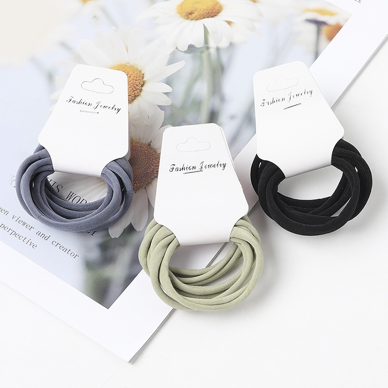 6pieces/set Hair Rope New Head Rope Female Ponytail Hair Rubber Band Simple Hair Ring Economic Head Tie