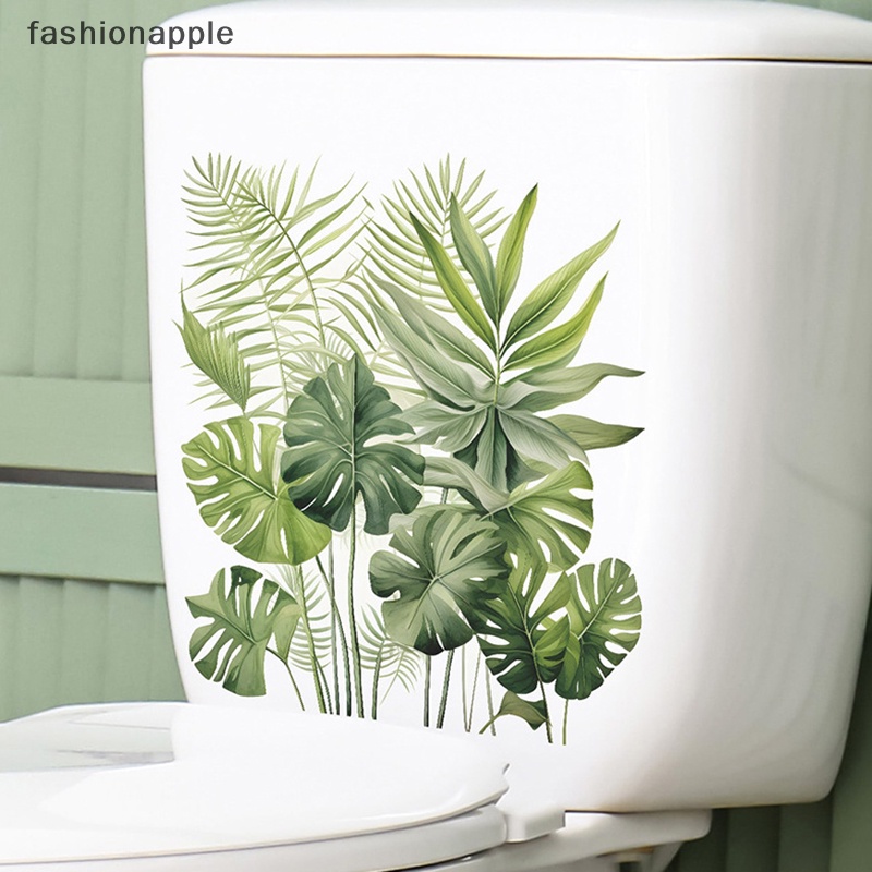 FAMY Tropical Green Plant Turtle Back Leaf Wall Sticker Bathroom Toilet Decor Living Room Cabinet Home Decoration Decals Beautify Self Adhesive Mural FAA