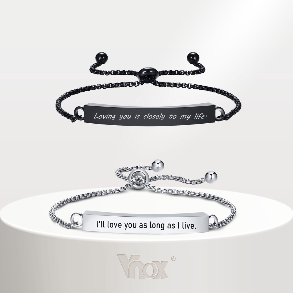 Vnox Engravegd Keepsake Ashes Bracelet,Urn Pendant Cremation Memorial Jewelry for Women Men