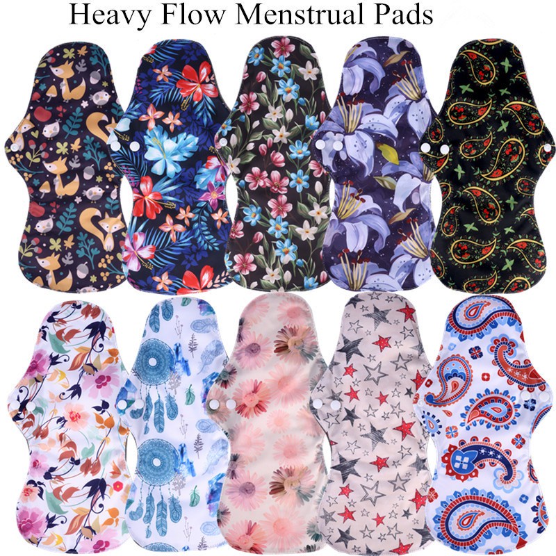 Heavy Flow Waterproof Red Microfleece Cloth Menstrual Pads | 6 Pcs | Sanitary Pads for Comfort