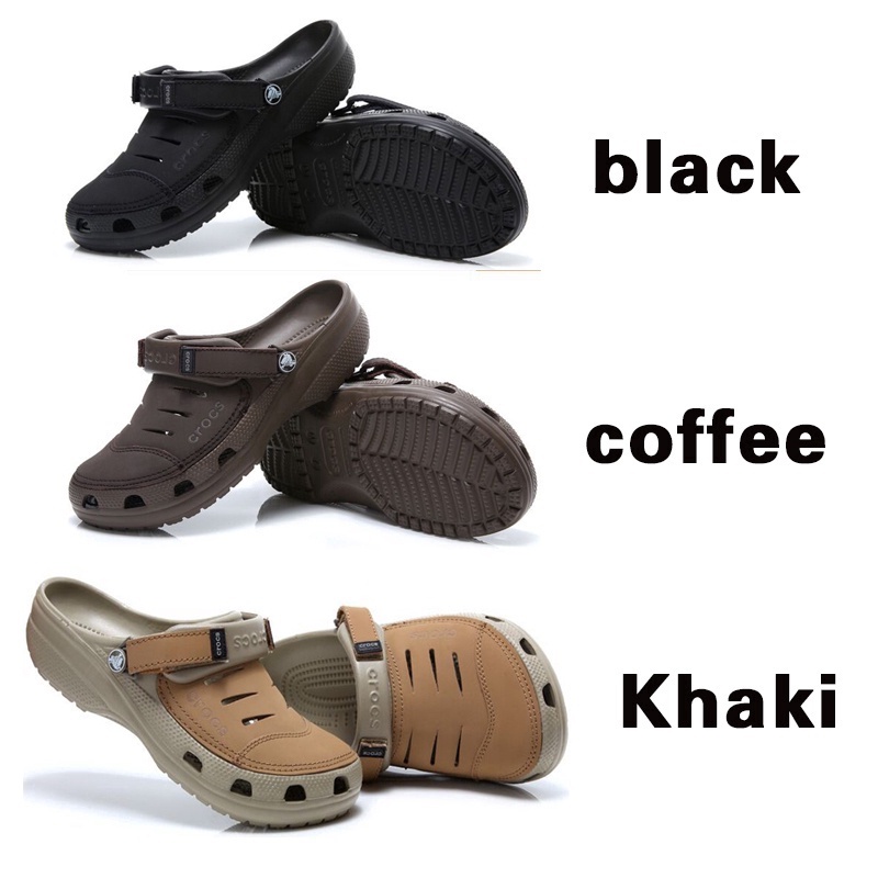 Crocs Mens Yukon Clog Half leather Outdoor Beach Recreation Beach Sandals