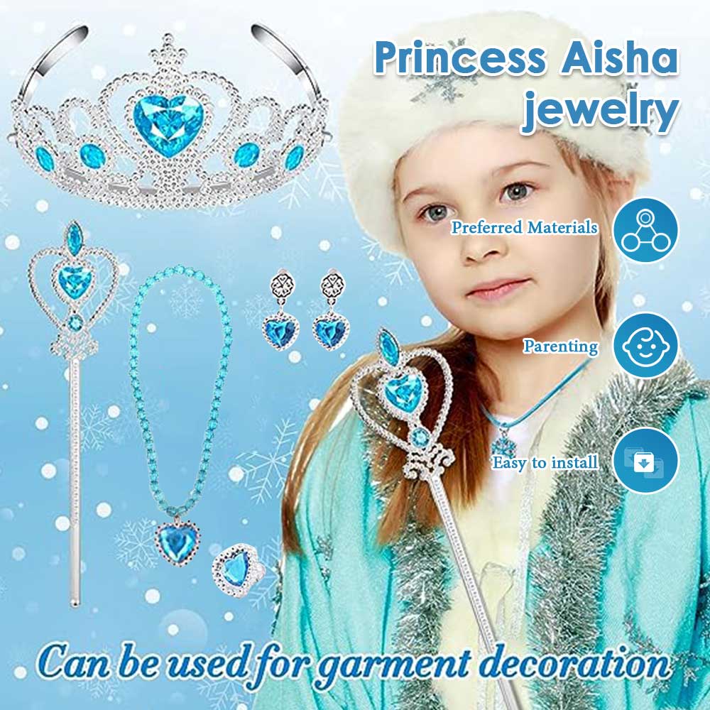 Girls Princess Crown Wand Gloves Elsa Anna Kids Set 6pcs 2pcs Accessories