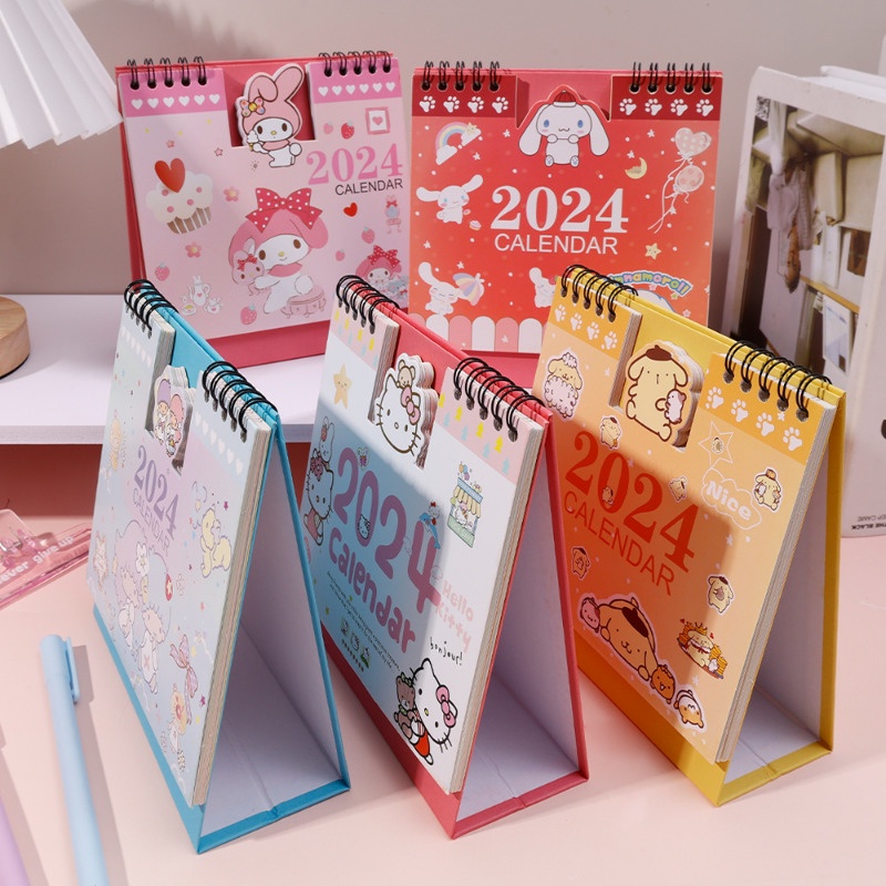 [ Featured ] Ins Style Desktop Calendars / 2023-2024 Anime Painted Calendar / Portable Mini Memo Booklet / Student Favor Pocket Notebook / Office School Stationery Ornament