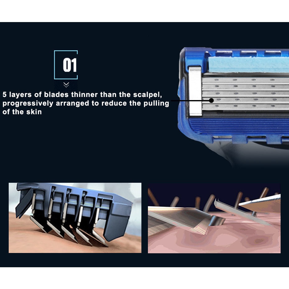 Essential Versatile Suitable Gillette Fusion 5 razor blade/Gillette Proglide manual razor/5-layer blade Quality Premium - Image 5