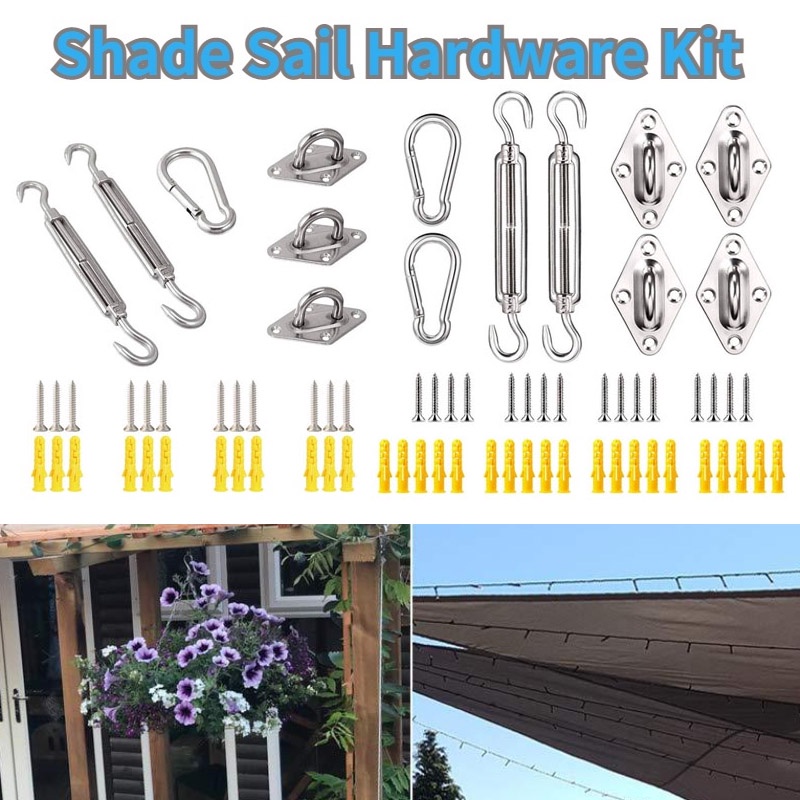 Stainless Steel Hardware Kit rust-resistance brick walls decks trees Shade Sail outdoor Shade Sail Repair Tools