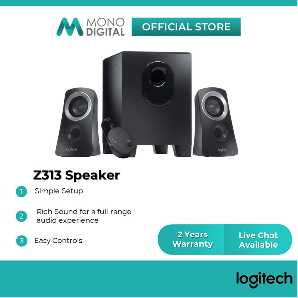 Logitech Logitech Z313 2.1 Multimedia Speaker System with Subwoofer, Full Range Audio, 50 Wattsr, St