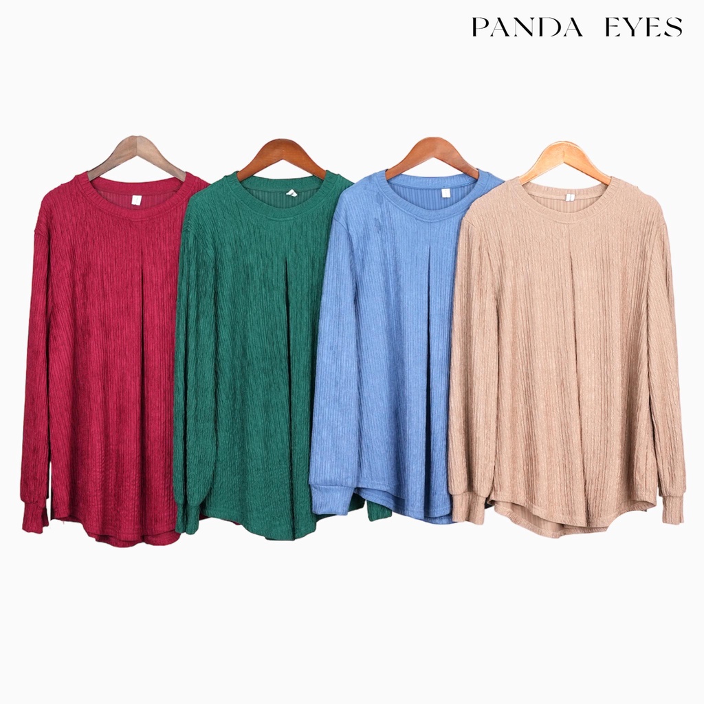 Panda Eyes Pleated Blouse CLO-CNWJ1094BL