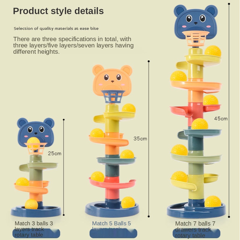 Reliable Essential Baby Educational Toys Children's Sliding Ball Tower Baby's Folding Basketball Table Games Shooting... - Image 5