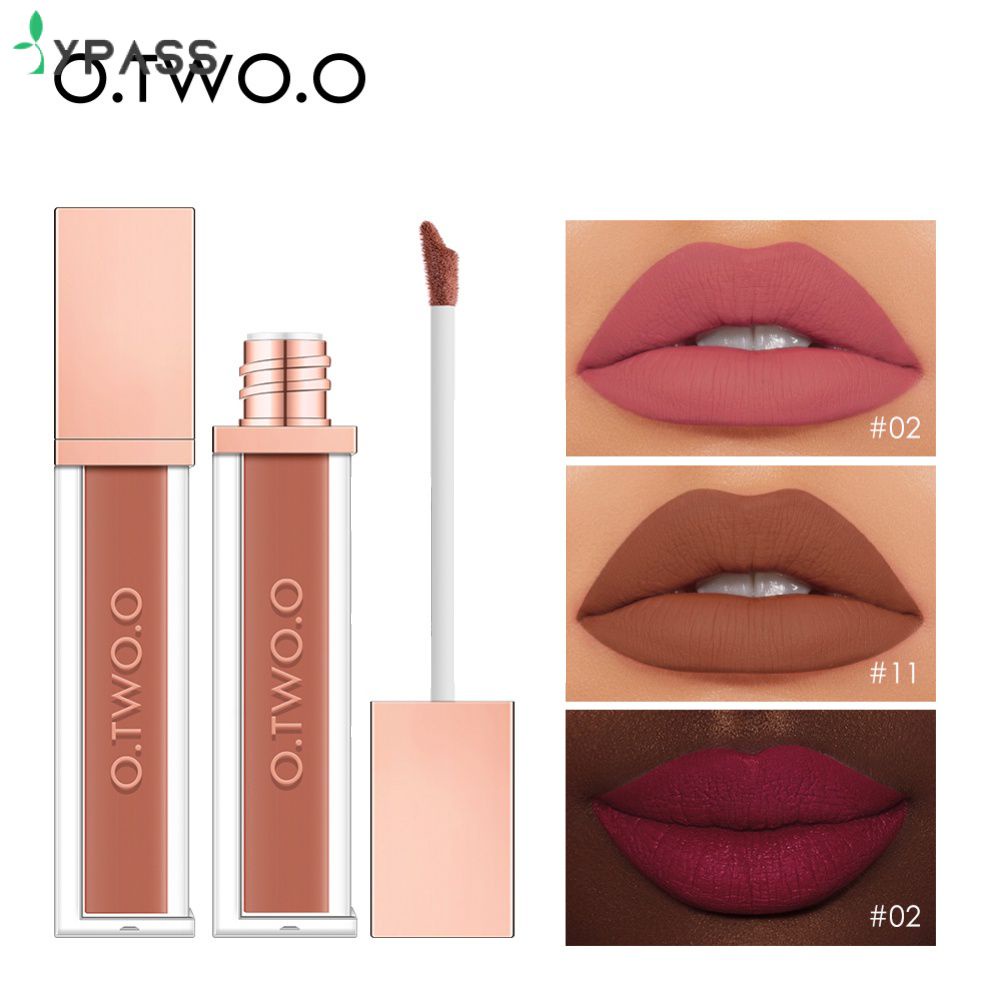 CYREAL O.two.o 12 Colors Waterproof Matte Lip Glaze，matte Lip Tint Kiss Proof Mask 24h Long Lasting Liquid Lipstick Gloss Makeup，long-lasting Makeup