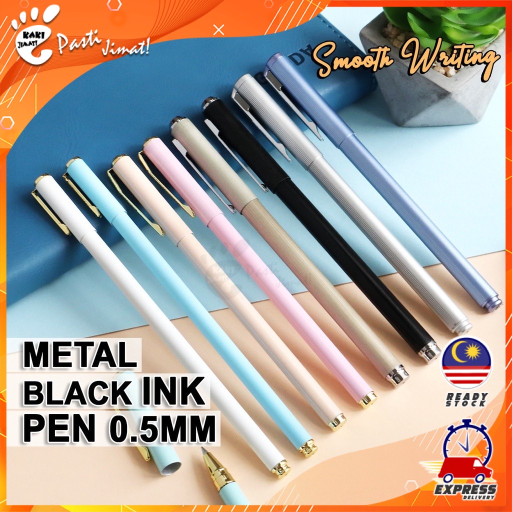 Kaki Jimat Metal Gift Executive Premium Pen Black Ink Exclusive Stylish with 34k Gold Coated 0.5mm