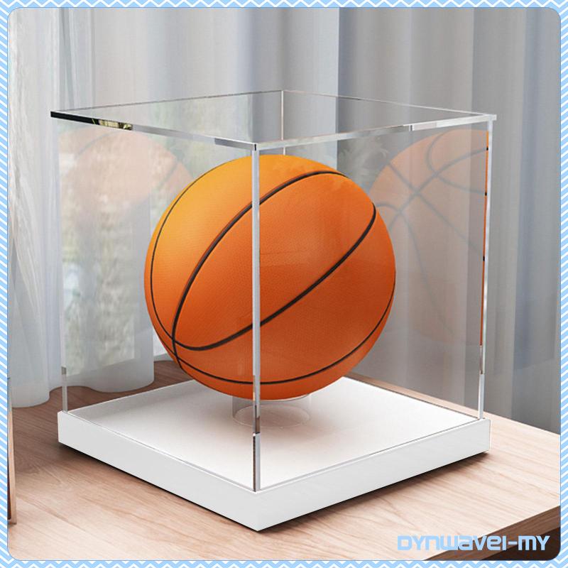 [Dynwave1feMY] Basketball Display Case Stand Acrylic Soccer Memorabilia Holder Display Case for Baseball Sculptures Models Soccer Figures