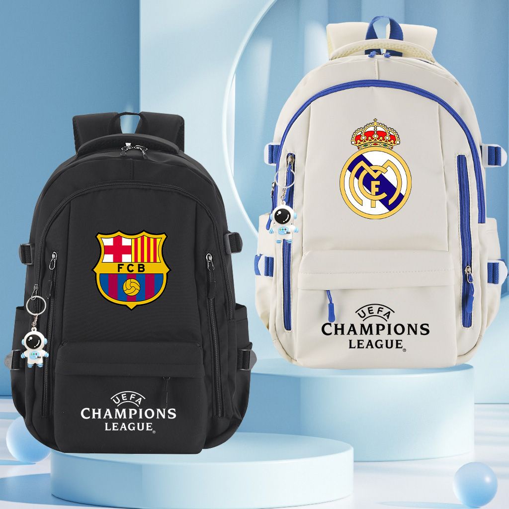 UEFA Football Backpack Manchester United Manchester City Barcelona Real Madrid Student Large Capacity Training Bag Fan Schoolbag Backpack