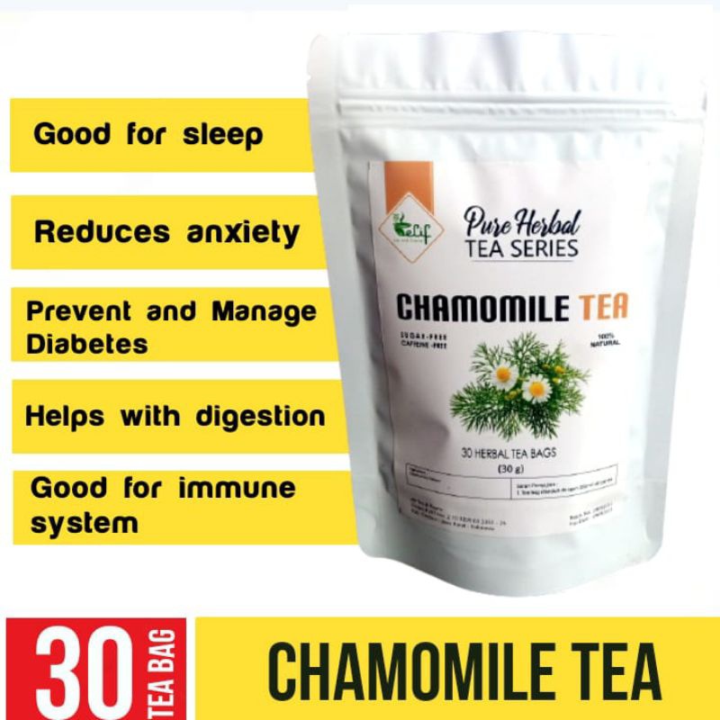 Portable Chic ELIF TEA Chamomile Teh Bunga Camomile Insomnia Susah Tidur Pure Herbal Series 30 Bag z1 Style Outdoor