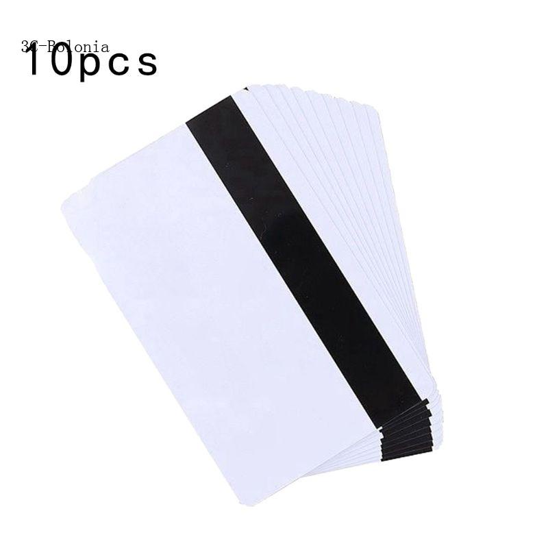 【PC】 10pcs White PVC Blank Card with Hico Magnetic Stripe Double Sided Printable for Member Credit Photo ID Badge Card