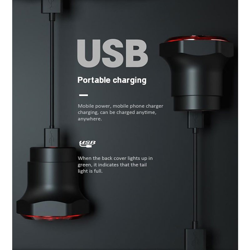 Quality Essential MEROCA Bicycle Rear Light Tail Lights Cycling LED Road MTB Bike Saddle Seatpost IPX6 USB Charging L... - Image 4