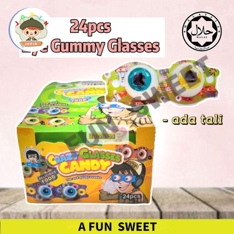 Hepin Crazy Glasses Candy gula jelly eye gummy birthday 24pcs