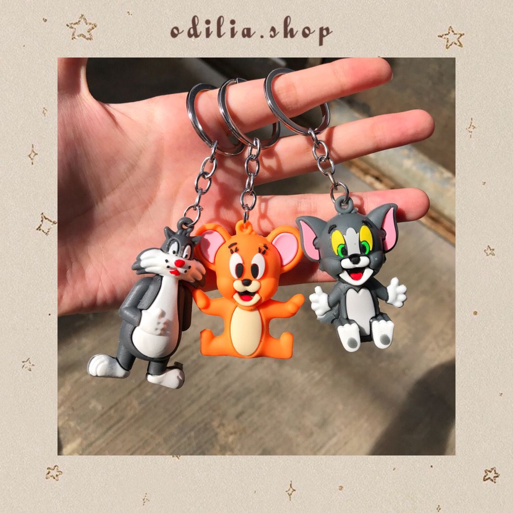 GANTUNGAN Tom Jerry Character Keychain Aesthetic Ganci Cartoon Cat Mouse Cute Accessories Souvenir Keychain Korean Gift Accessories Children's Gift Key Chain Decoration Stationery Bag Atk Banjar Banjarbaru Bjb Odilia.Shop