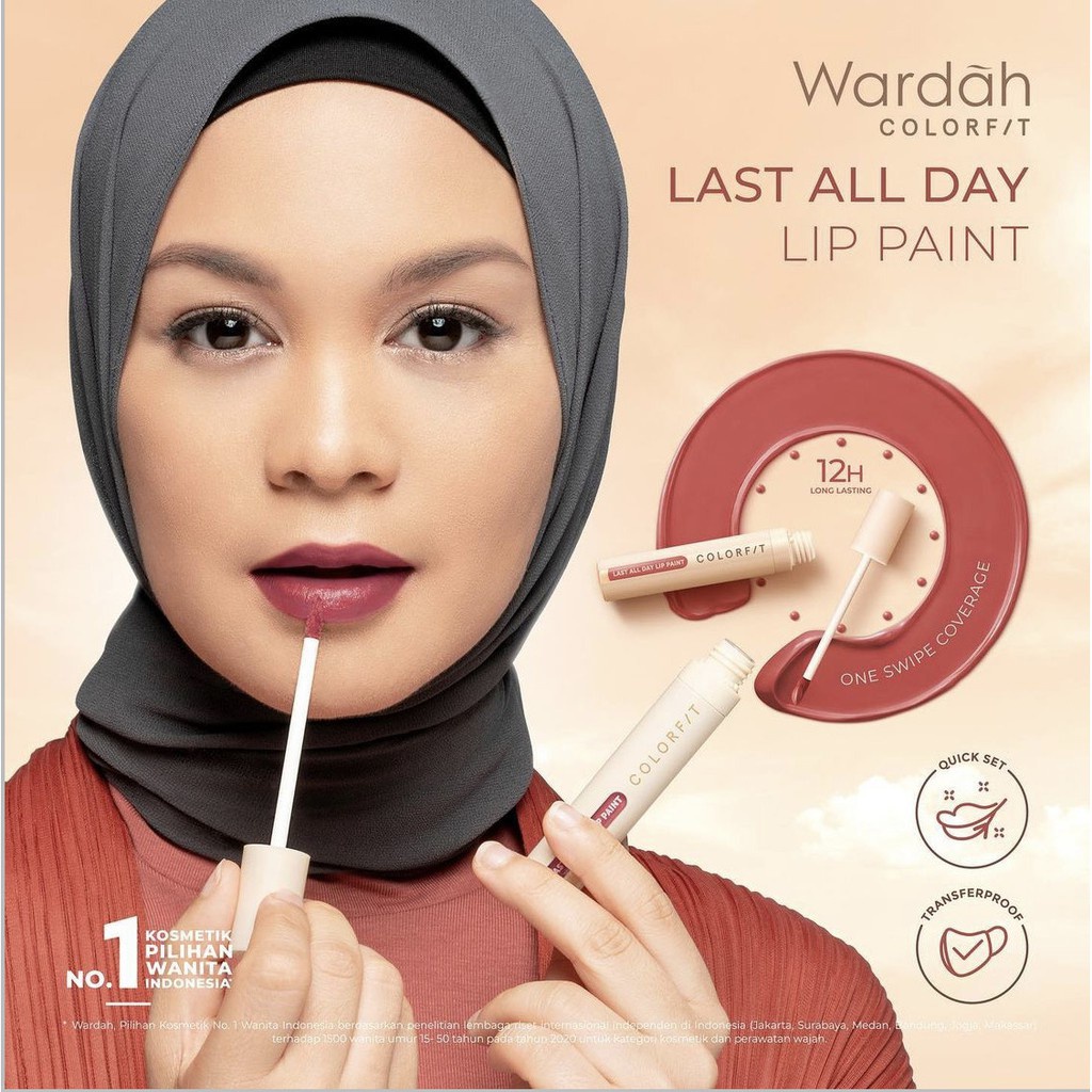 Reliable Versatile Colorfit Wardah Last All Day Lip Paint Cream Matte 4.2g Durable - Image 5