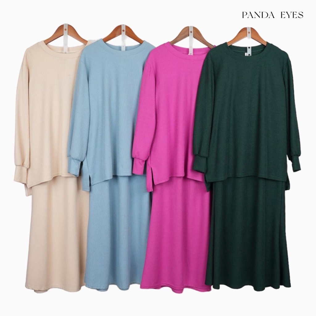 Panda Eyes Sweatshirt Skirt Set CLO-CNJJ0291SET