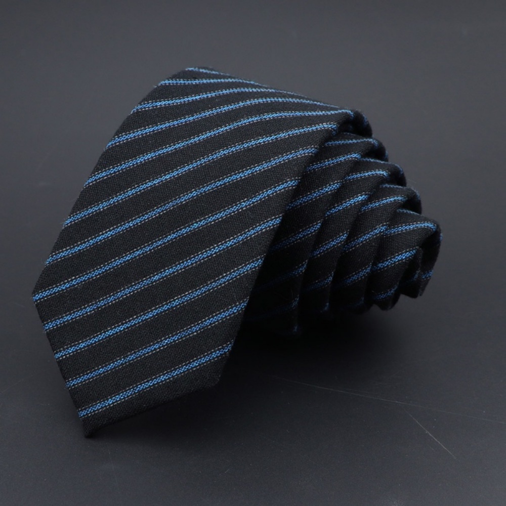 Durable Versatile High Quality Wool Ties Men Solid Color Skinny Handmade Neckties Striped Slim Casual Tie Accessories... - Image 2