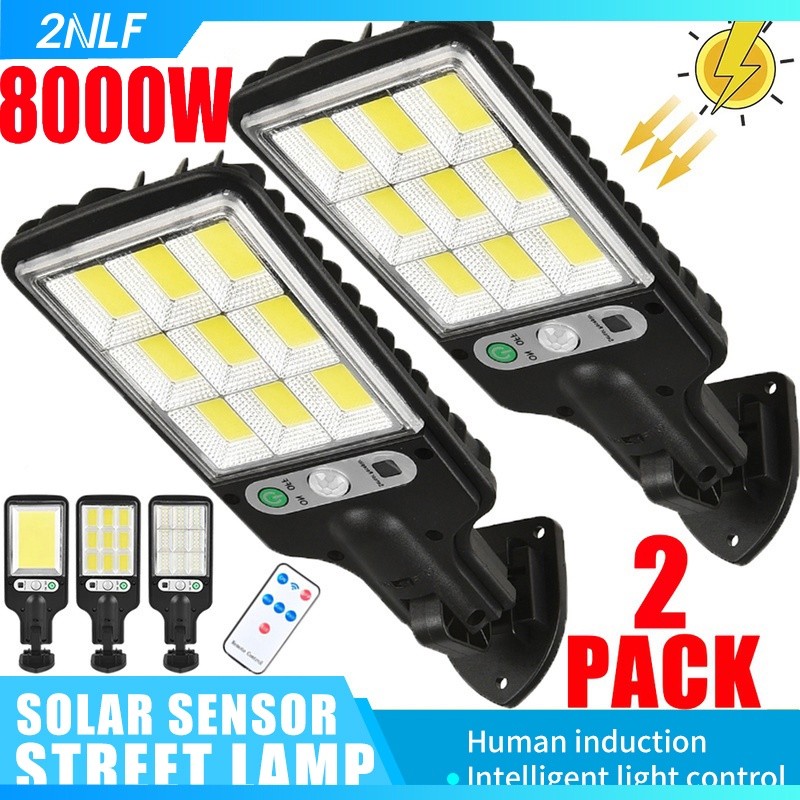2NLF 8000W Solar Light Lampu LED Solar Taman Street Solar Light Outdoor Lighting Motion Sensor Light Remote Control Wate