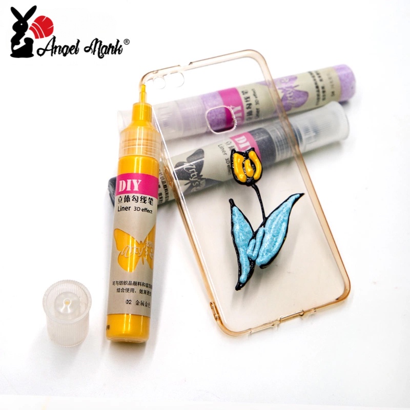 French Pebeo 25ml 3D Stereoscopic Line Pen 1pcs 10 Colors DIY Three-dimensional Paint Hook Line Pen Hand-painted Stained Ceramic Metal Acrylic Paint Hand-painted Glass Painting