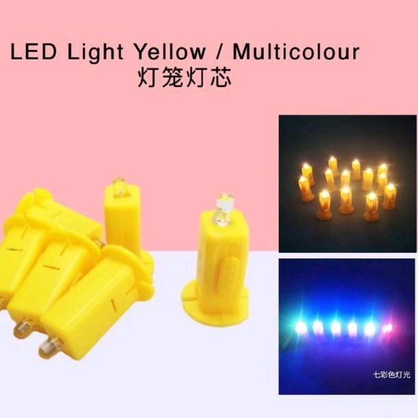 【READY STOCK】Lantern LED light Yellow / Multicolours Colours 灯笼灯芯 Mid-Autumn Festive Electric Candle Light