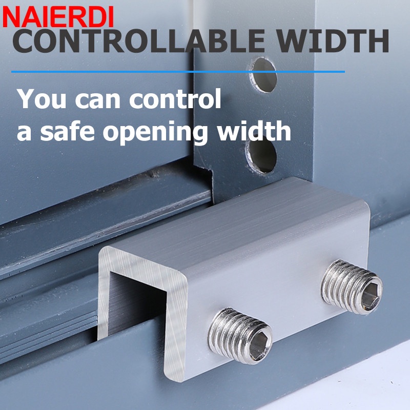 Durable Quality NAIERDI Aluminum Alloy Window Lock Stopper Anti-theft Door Non Punch Sliding Safety Locks Kids Essential - Image 5
