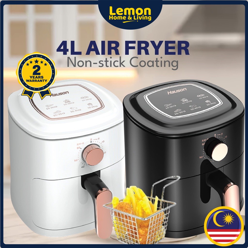 LEMON 🍋 HAUSON Air Fryer 4 Liter 1400W Electric Oven Convection  Toaster Timer Oil Free Healthy Cooker/ Air Fryer Healty