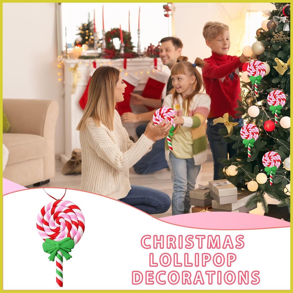 Christmas Tree Lollipops Decor Festive Clay Craft Ornament Fake Candy Decor Christmas Tree Lollipops Decor For faotymy