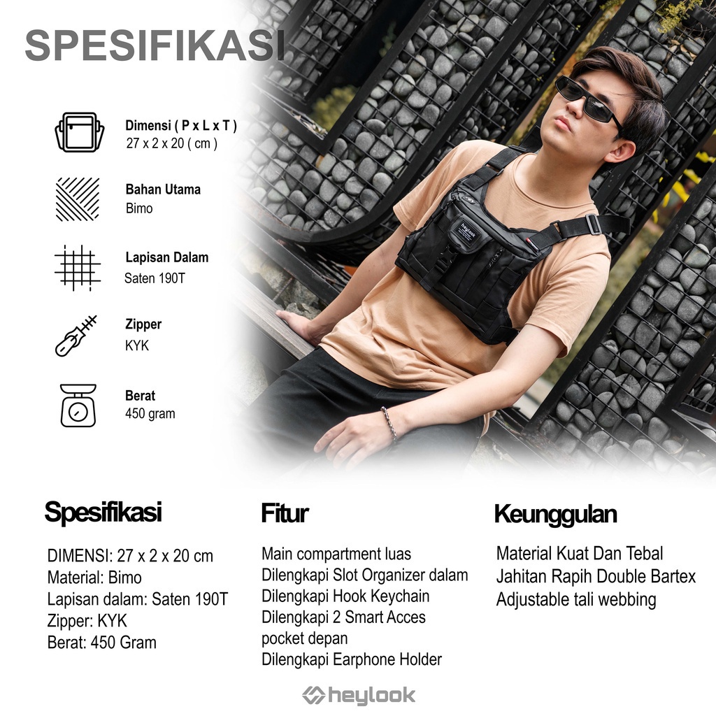 Reliable Essential tas dada outdoor pria tactical adventure pelindung waterproof berkualitas terbaru security tni pol... - Image 5