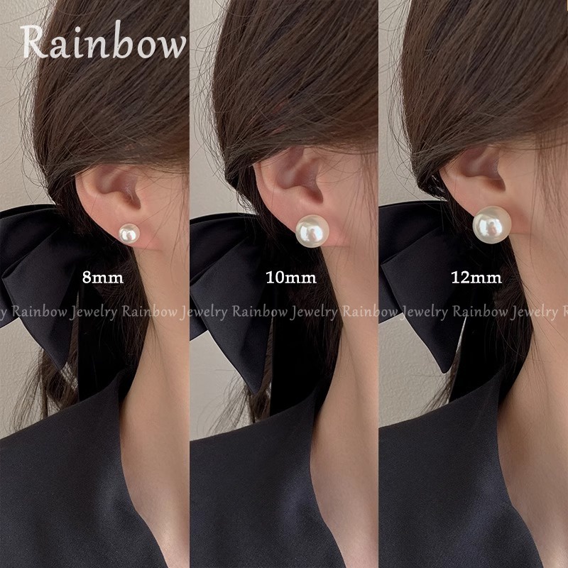 [Rainbow] Pearl Stud Earrings for Women Girl Korean Style Earrings