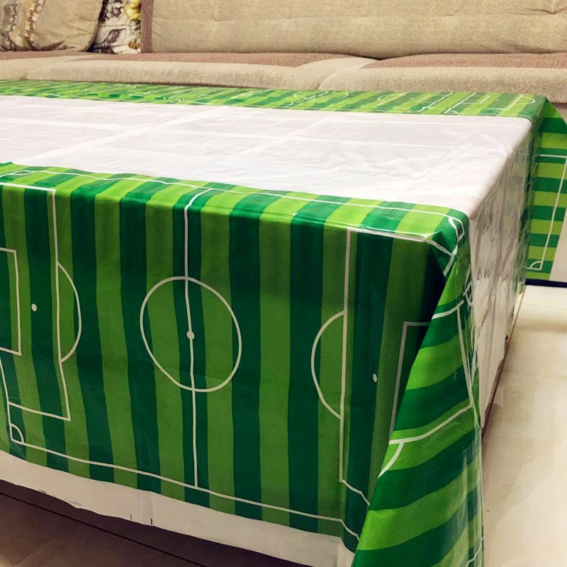 Purpose Have 1PCS Green Football Soccer Theme Happy Birthday Party Decoration Kids Supplies Ball TableCloth Covers Must - Image 2